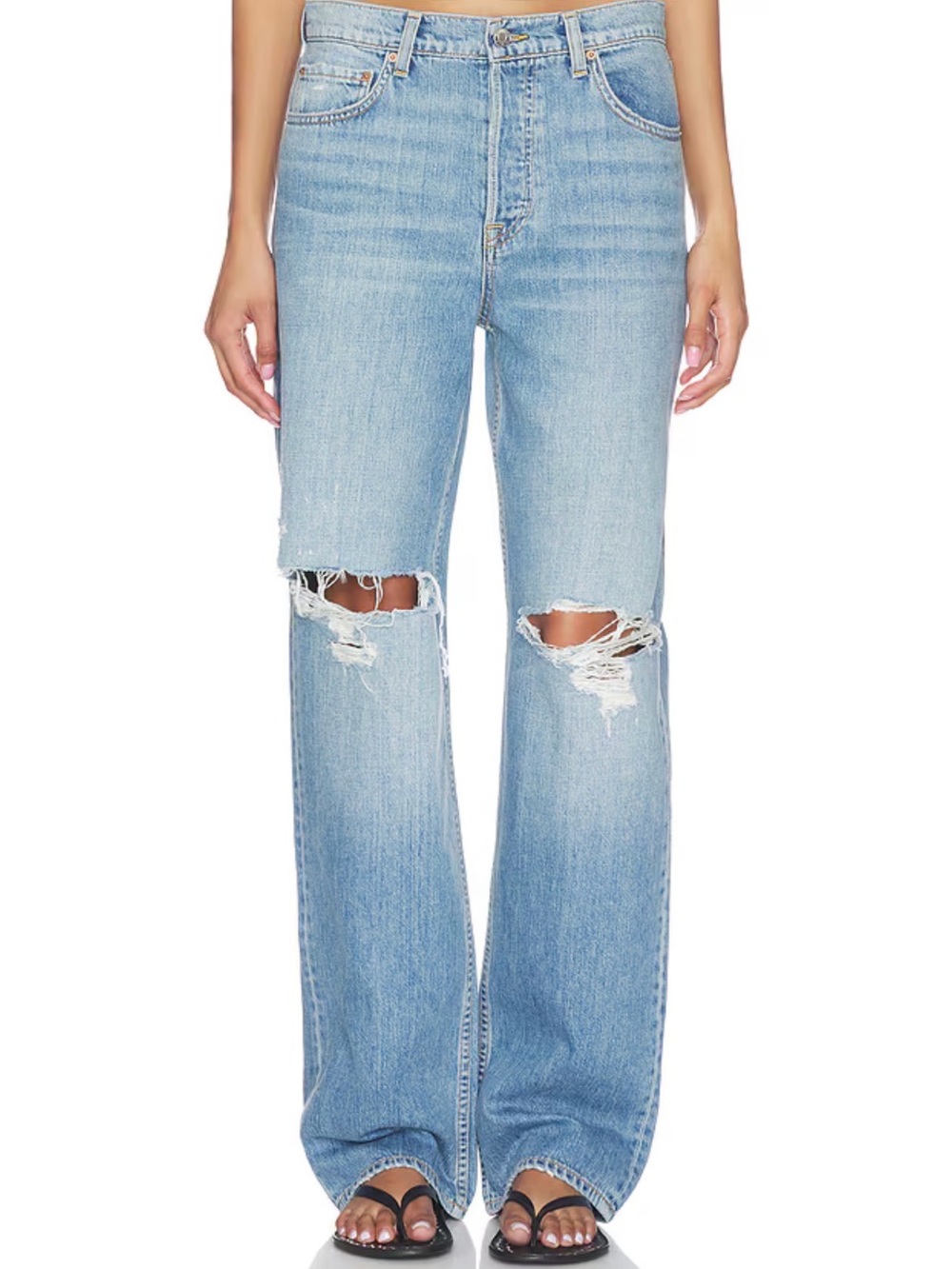 GRLFRND Light Blue Distressed Jeans